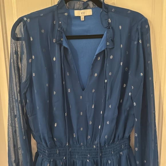 NSR // Azure Sheer Long Sleeve Dress - Picture 3 of 8